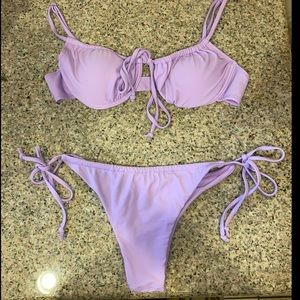 Light Purple Tie Side w/ underwire top Bikini Set